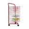 Mobile Stand Storage Rack Artwork Holder Shelf Red Metal Painting Drying Rack